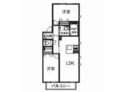 シャーメゾン泉陽B棟(2LDK/2階)の間取り写真