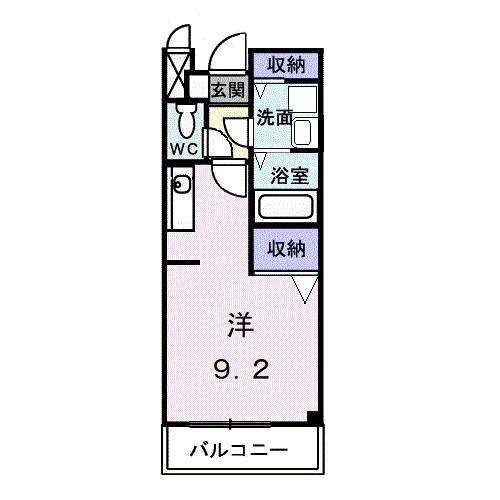 JR予讃線 坂出駅 バス乗車時間:12分 最寄りバス停で下車 徒歩3分 2階建 築15年(ワンルーム/2階)の間取り写真