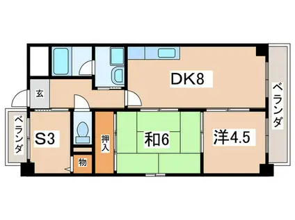 ラサンシャイン(2SDK/1階)の間取り写真