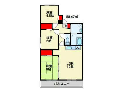 サンヒルズ八千代(3LDK/2階)の間取り写真