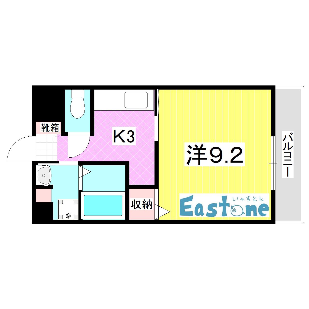 ラポールフクシマ(1K/4階)の間取り写真
