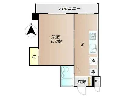 ゾンネンハイム牛込(1DK/1階)の間取り写真