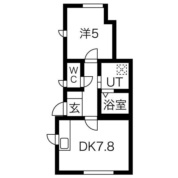 名鉄西尾線 西尾駅 徒歩29分 2階建 築2年(1DK/1階)の間取り写真