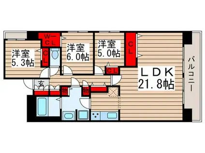 白井ロジュマン(3LDK/11階)の間取り写真