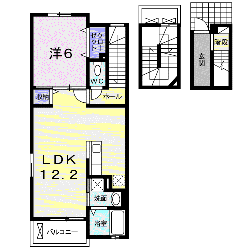 パークビレッジ春日部I(1LDK/3階)の間取り写真