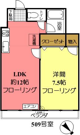 ハイライフ第一行徳(1LDK/5階)の間取り写真