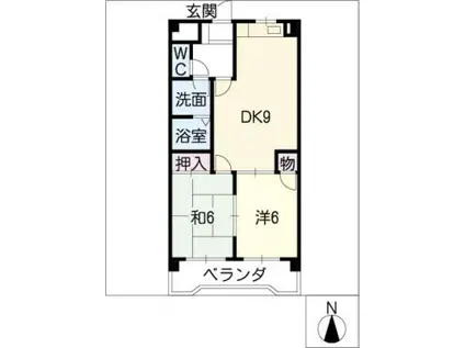 プラザコート宮の前(2DK/3階)の間取り写真