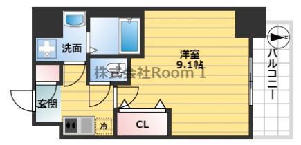 メインステージ心斎橋イースト(1K/5階)の間取り写真