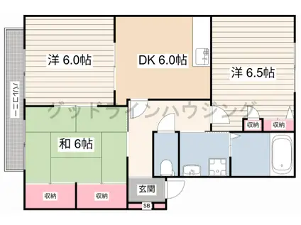 JAハイツ南平池(3DK/2階)の間取り写真