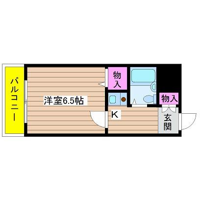 デイズハイツ八幡屋(1K/4階)の間取り写真