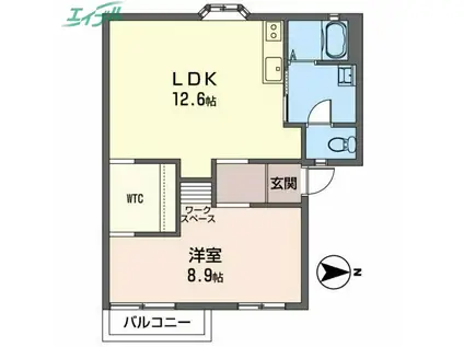ファミールプラザA(1LDK/1階)の間取り写真