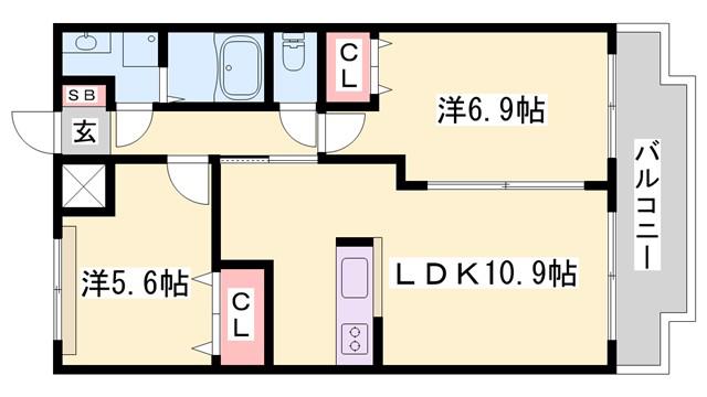 プレアデスエデン(2LDK/1階)の間取り写真