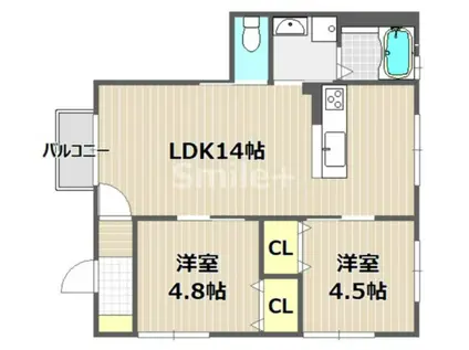 IMPERATORE(2LDK/1階)の間取り写真