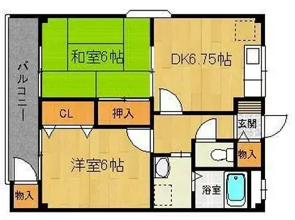 ルミエールSATOH(2DK/2階)の間取り写真