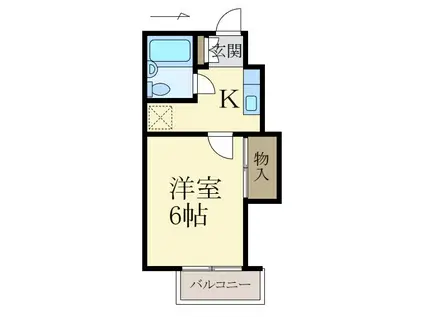グリーンフル向(1K/2階)の間取り写真