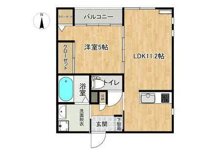 グランドブルー権常寺(1LDK/2階)の間取り写真