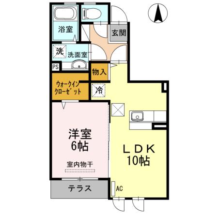 ボナール(1LDK/1階)の間取り写真
