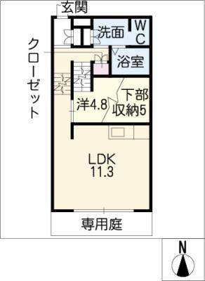SOLID(1LDK/1階)の間取り写真