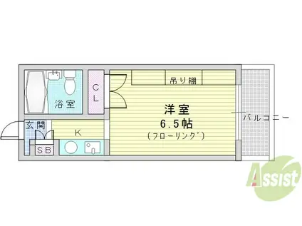 メゾン・ド・ロペ(1K/4階)の間取り写真