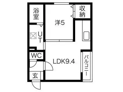 フィレントI(1LDK/4階)の間取り写真