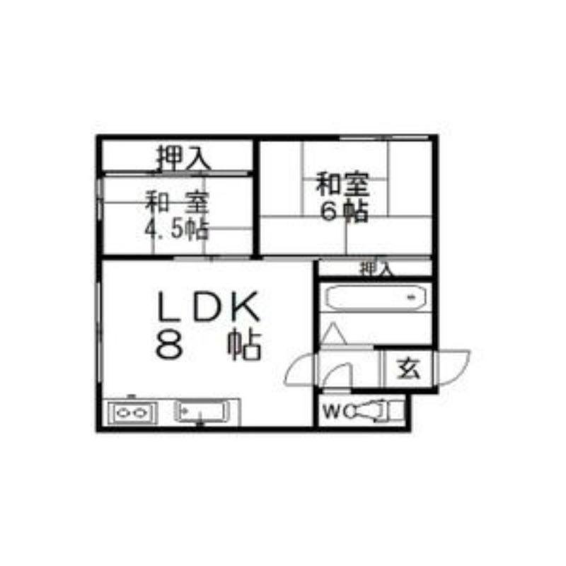 ニュー藻南マンション(2LDK/1階)の間取り写真