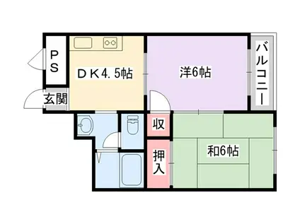 リバーヒル石津(2DK/3階)の間取り写真