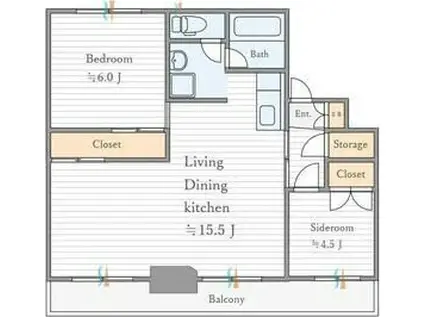 MAPLE BAUMI(2LDK/4階)の間取り写真
