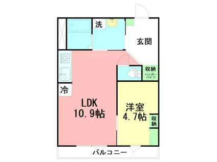 BLU LEGNA(1LDK/2階)の間取り写真