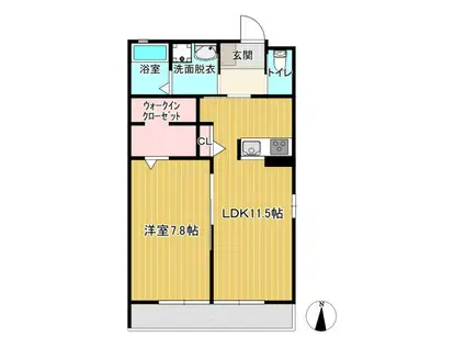 ハイムエレック(1LDK/1階)の間取り写真