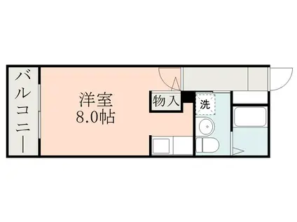 オアシス永吉(ワンルーム/1階)の間取り写真