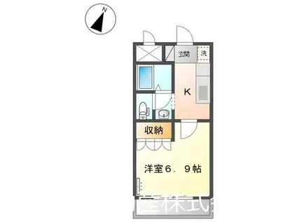 パルティール(1K/1階)の間取り写真