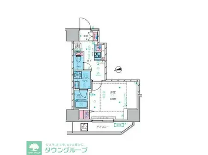 GENOVIA上野IIISKYGARDEN(1K/11階)の間取り写真