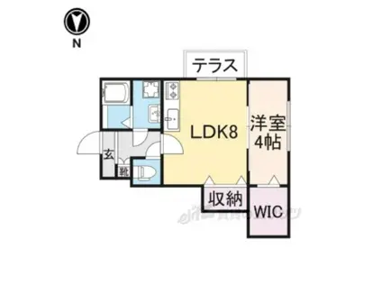 ソレイユビセレクト法蓮町2(1LDK/1階)の間取り写真