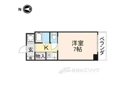 ラフィーネ枚方(1K/2階)の間取り写真