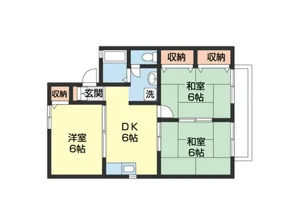 セジュール雑賀(3DK/2階)の間取り写真