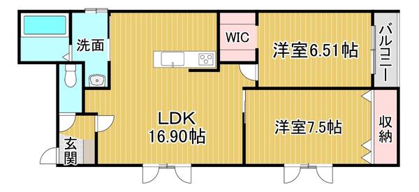 PETRICA(2LDK/1階)の間取り写真
