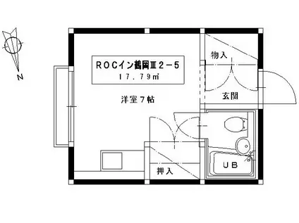 ROCイン鶴岡III(ワンルーム/2階)の間取り写真