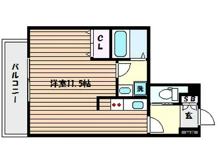 ルミノール御影(ワンルーム/4階)の間取り写真