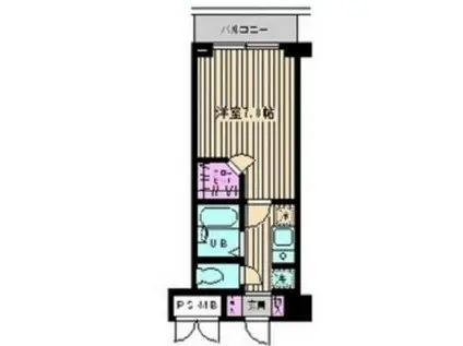 ビイルーム小金井(1K/4階)の間取り写真