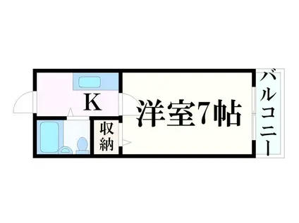 シエスタ姫路(1K/2階)の間取り写真