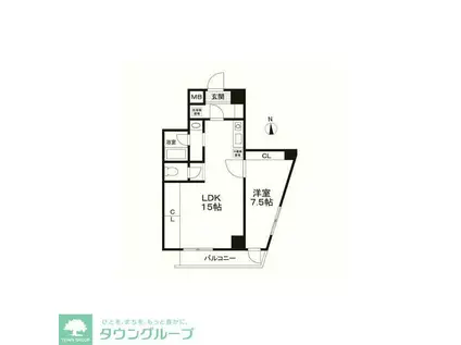 丸昌西マンション(1LDK/4階)の間取り写真