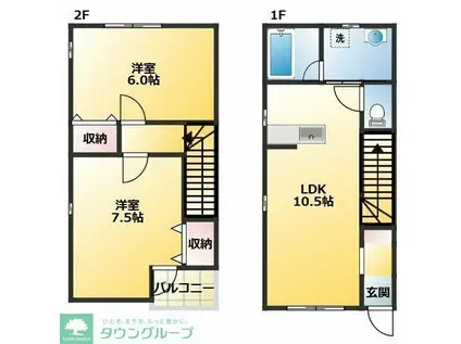 サニーコートV(2LDK/1階)の間取り写真