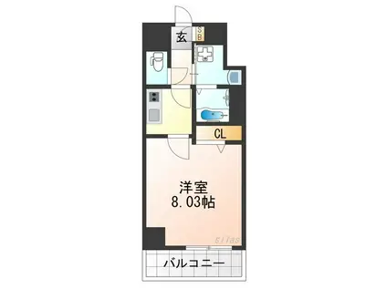 杭瀬本町1丁目PJ(1K/2階)の間取り写真