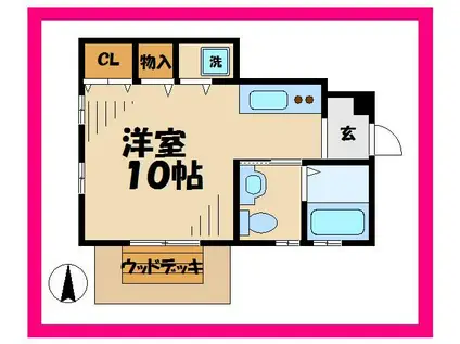 メープルコート(ワンルーム/1階)の間取り写真