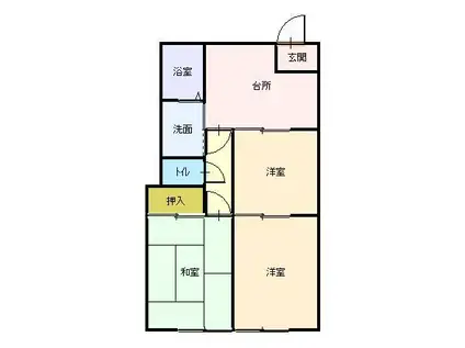 コーポ高橋(3DK/2階)の間取り写真