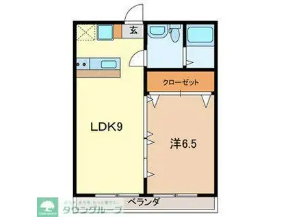オリーブステージB棟(1LDK/1階)の間取り写真