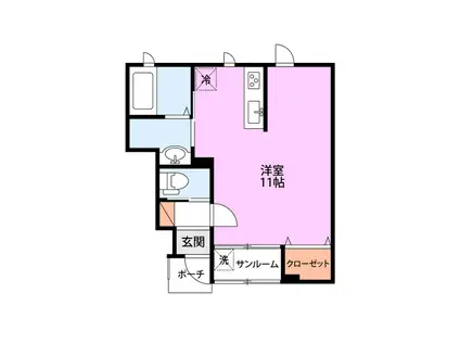 COMODOVI(ワンルーム/1階)の間取り写真