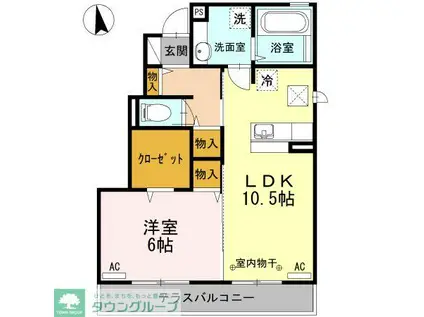 メゾン シェーヌ(1LDK/1階)の間取り写真