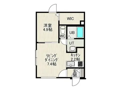 LAND SAKAEMACHI(1LDK/3階)の間取り写真