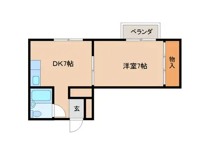 マンションヨネダ(1DK/2階)の間取り写真